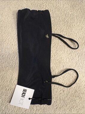 Beach Riot Black Ribbed Bandeau Top with Adjustable Straps- NWT